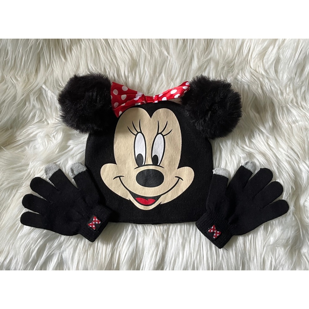 Disney Minnie Mouse Knit Beanie Hat & Mittens